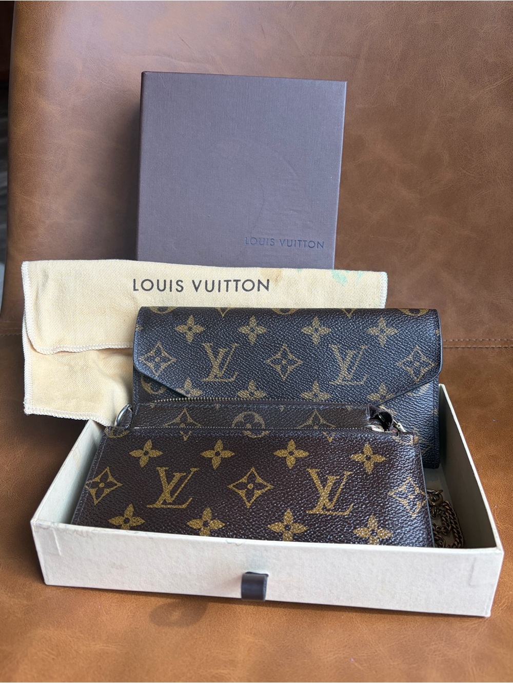 Authentic LV Monogram Trio Set | Mini Pochette, Émilie Wallet & Pochette Clés